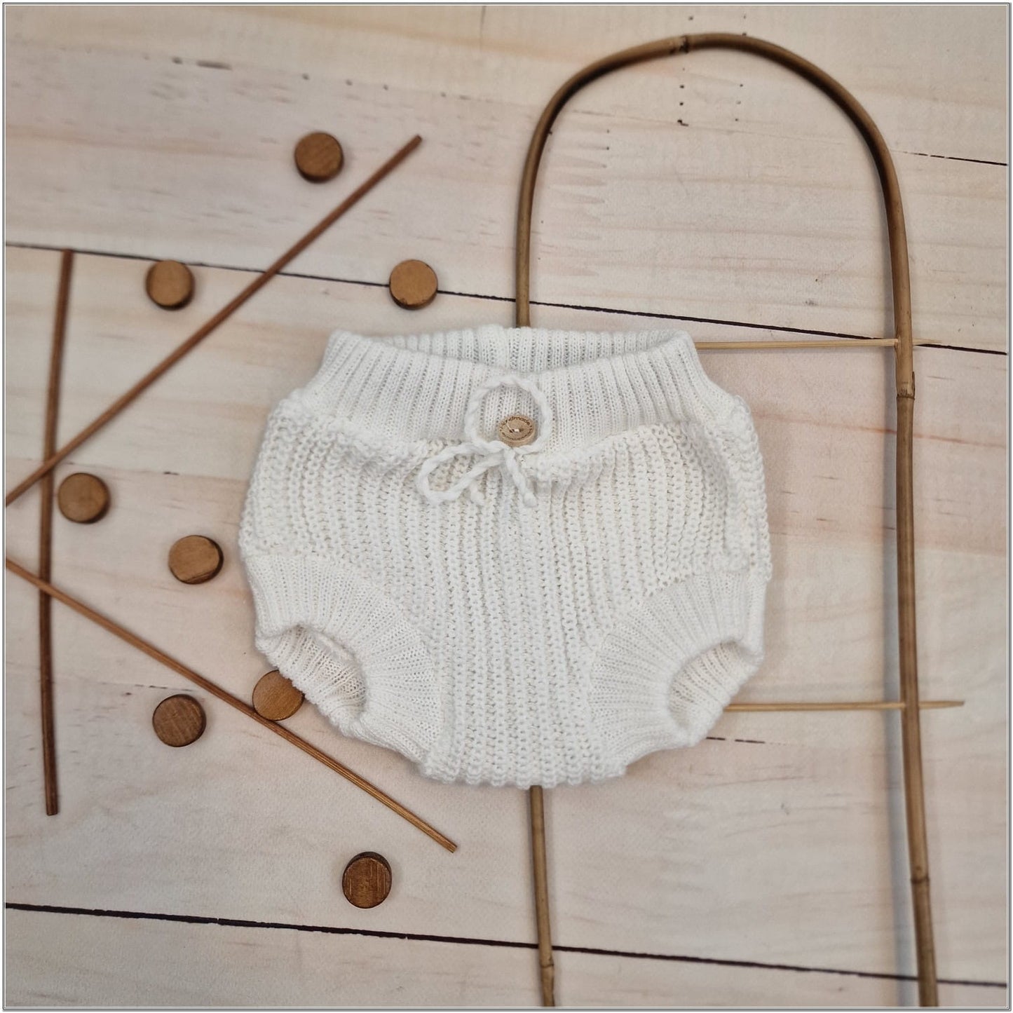 Kötött bloomers nadrág, fehér
