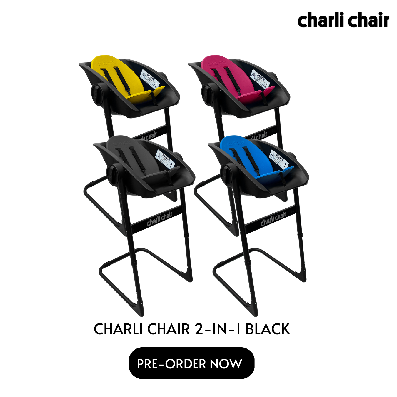 Charli Chair- 2-in-1, fekete ELŐRENDELHETŐ