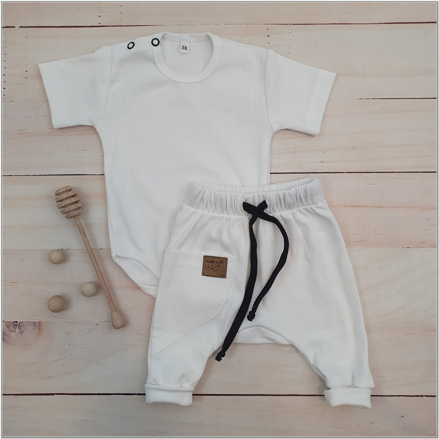 KAZUM 2 részes szett: body + nadrág, 56–86-os méret (rózsaszín)