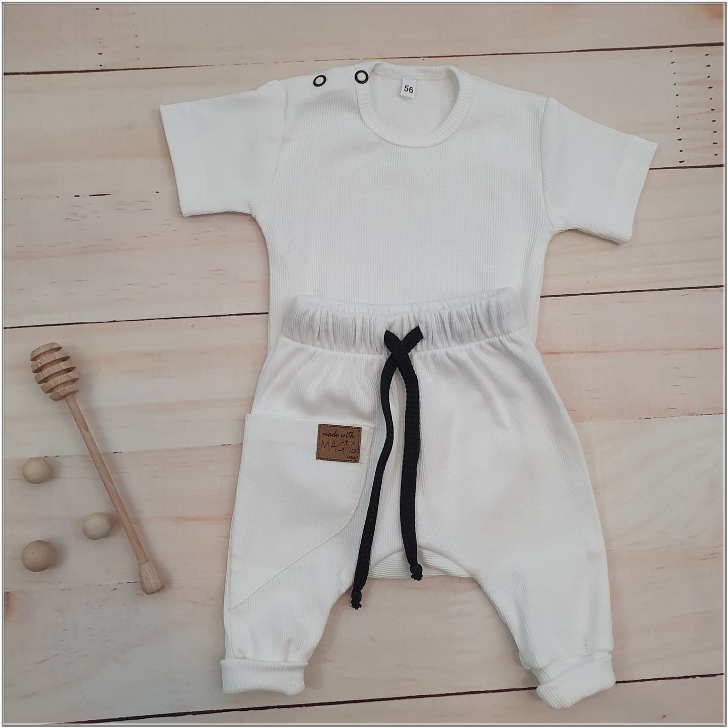 KAZUM 2 részes szett: body + nadrág, 56–86-os méret (rózsaszín)