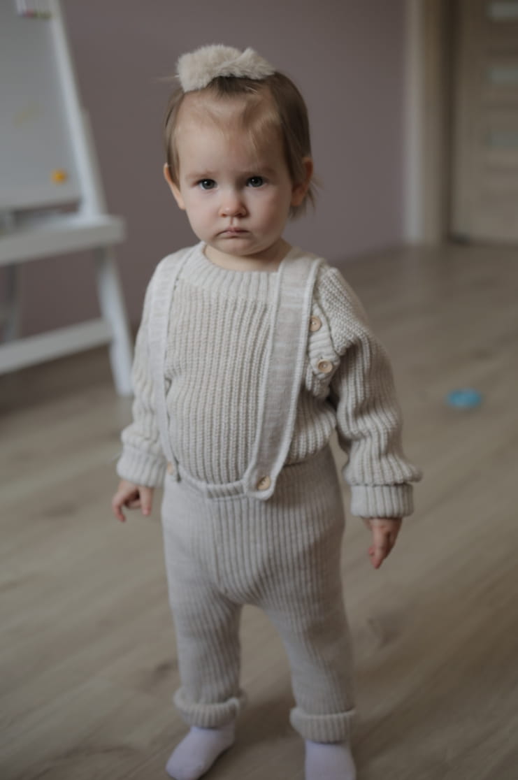 Kötött kantáros leggings – állítható, csokoládé