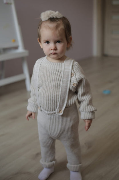 Kötött kantáros leggings – állítható, csokoládé