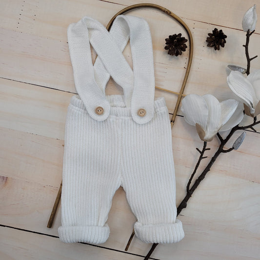 Kötött kantáros leggings – állítható, fehér