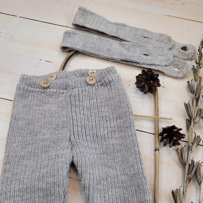 Kötött kantáros leggings – állítható, csokoládé