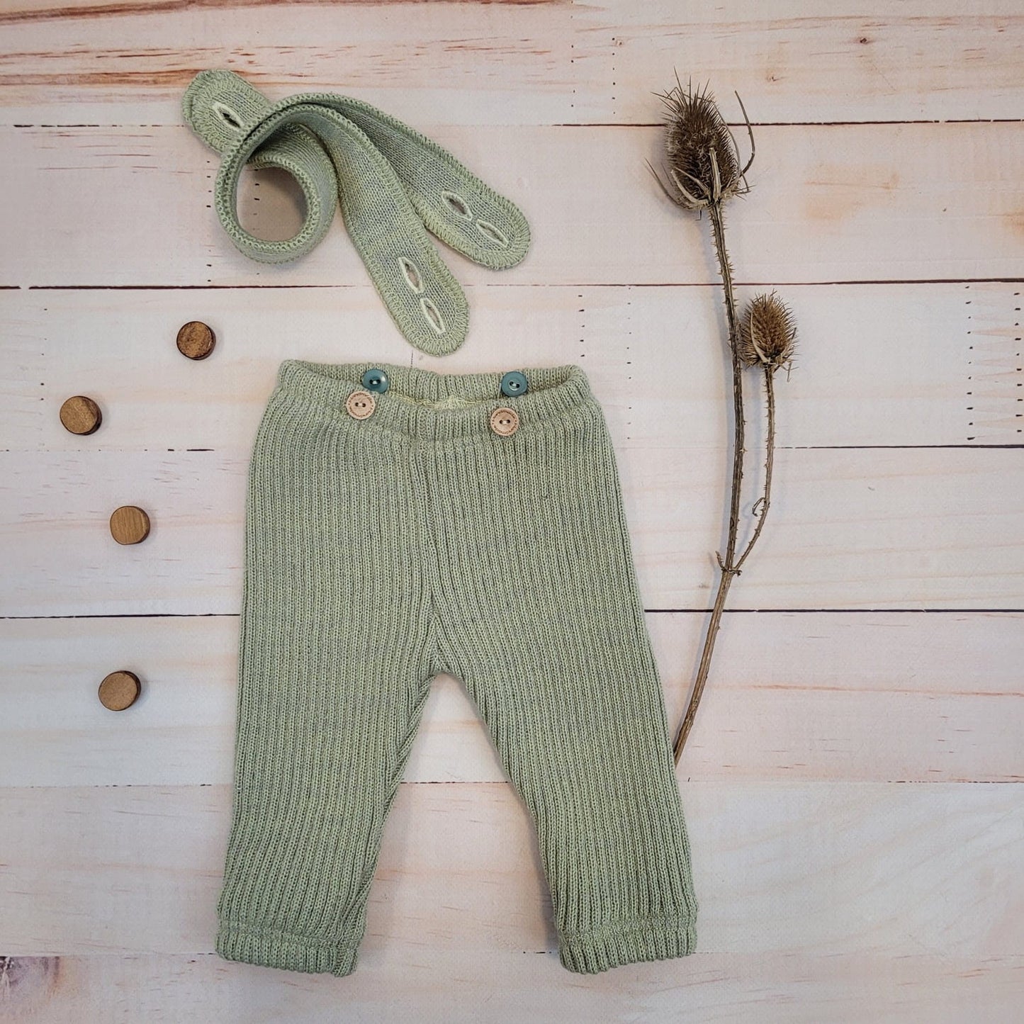 Kötött kantáros leggings – állítható, csokoládé