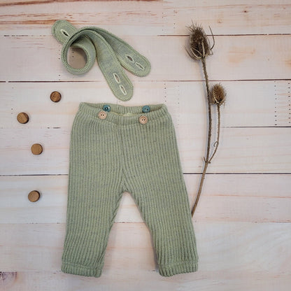 Kötött kantáros leggings – állítható, csokoládé