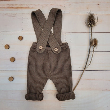 Kötött kantáros leggings – állítható, csokoládé