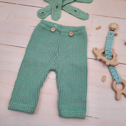 Kötött kantáros leggings – állítható, csokoládé