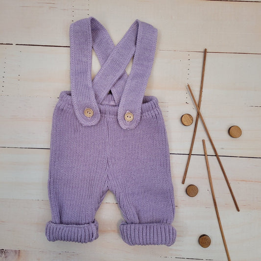 Kötött kantáros leggings – állítható, lila