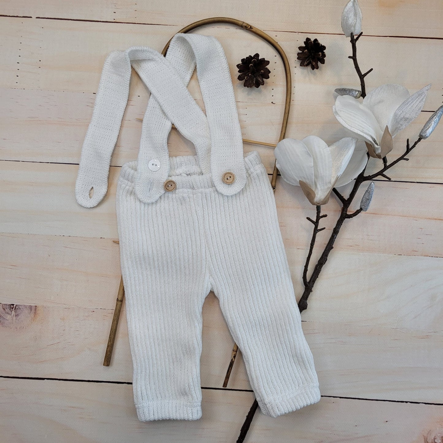 Kötött kantáros leggings – állítható, csokoládé