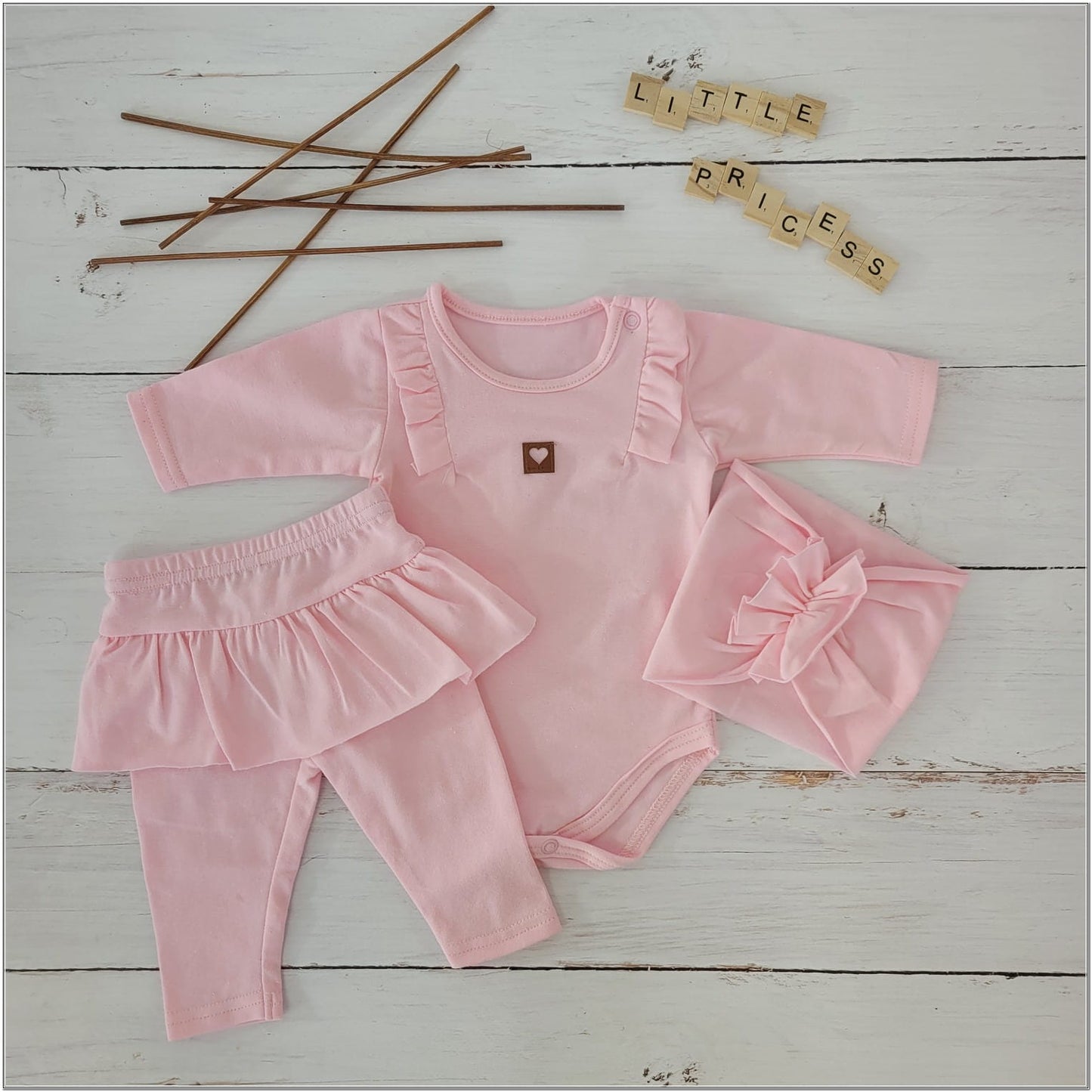 3 részes fodros szett: body+leggings+fejpánt, lila