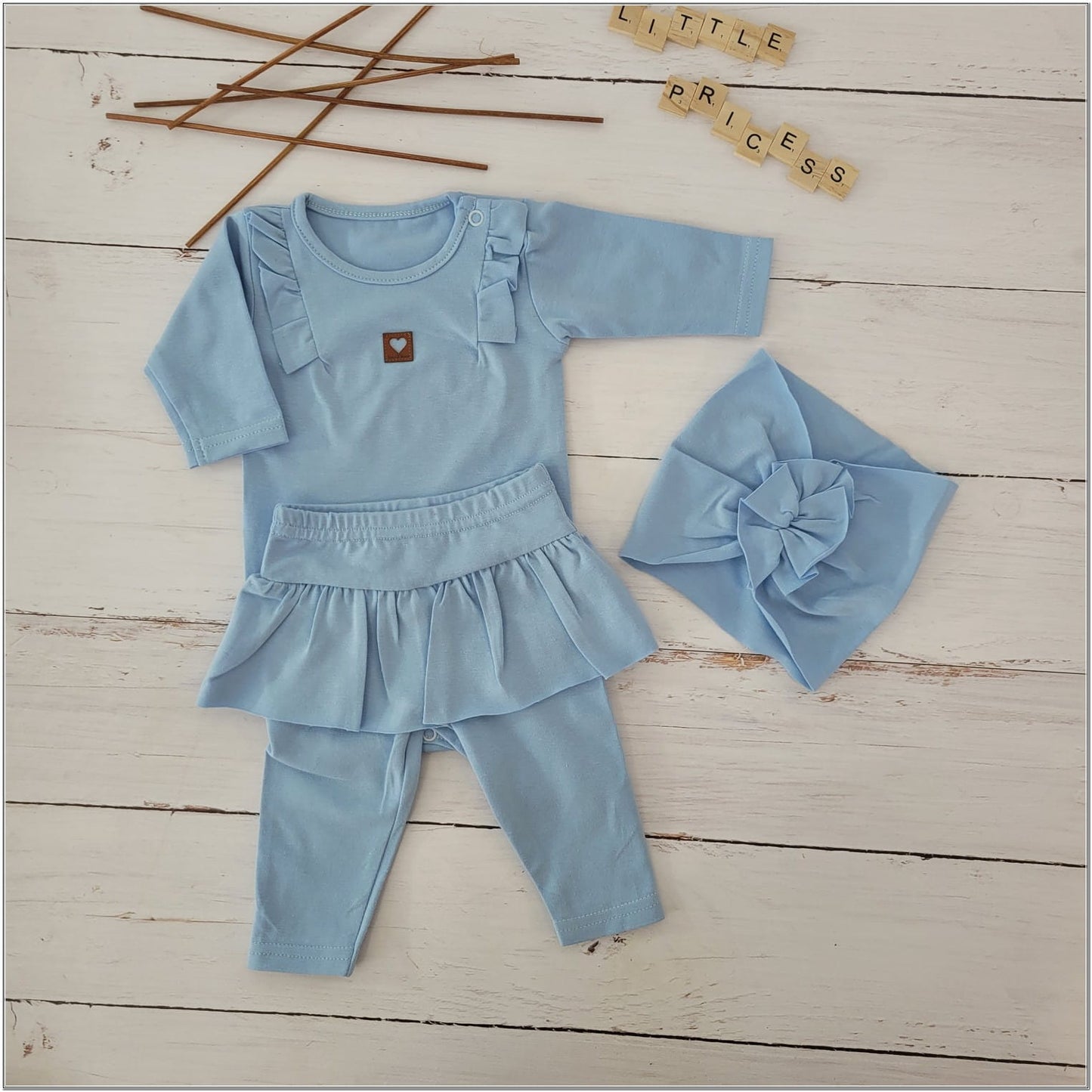 3 részes fodros szett: body+leggings+fejpánt, lila